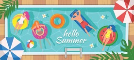夏日游泳池图片