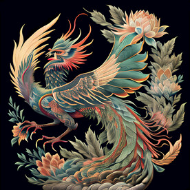 刺绣凤凰