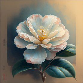 水彩花画