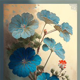水彩国风花朵