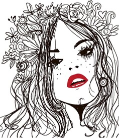 插画美女