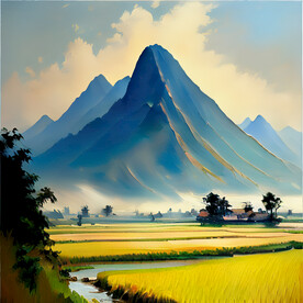 油画麦田