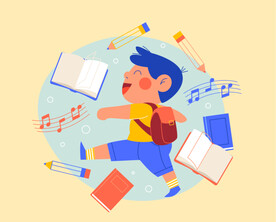 学校学习插画