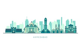 线性城市插画