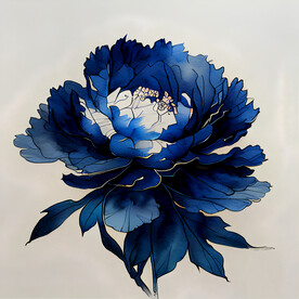 水彩牡丹花