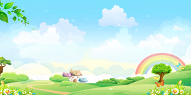 卡通蓝天草地背景