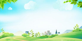 卡通蓝天草地背景