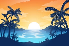 沙滩椰树背景