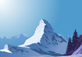 雪山背景插画