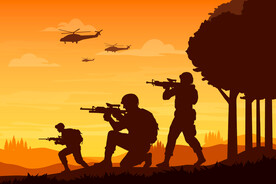 士兵剪影