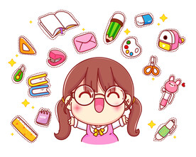 学习工具插画