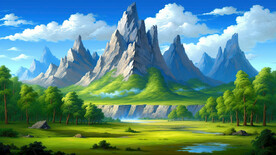 油画山林