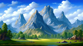 油画山林