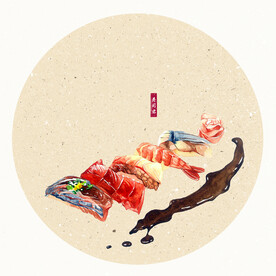 日式料理插画
