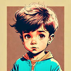 小男孩插画