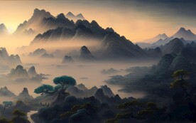 中国风山水背景