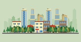 城市建筑插画