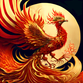 国风插画凤凰