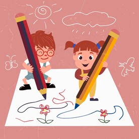 卡通小学生