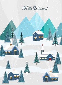 卡通雪景
