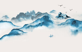 简约装饰山水画 