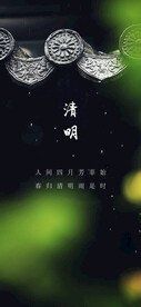 山水意境清明节节气海报