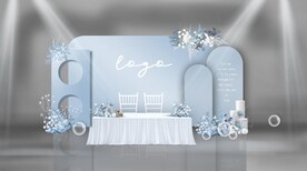 蓝色婚礼签到区
