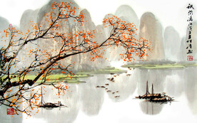 水墨江南油画