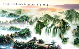 长城春色图