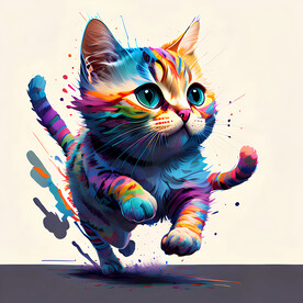 水彩插画猫