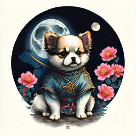 插画小狗
