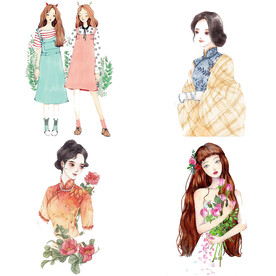 手绘女孩