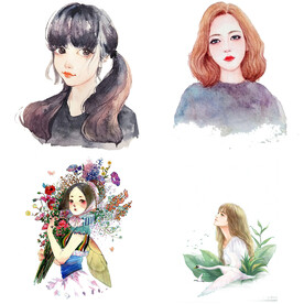 手绘女孩