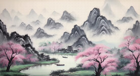 早春山水