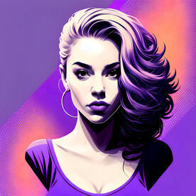 美女插画头像