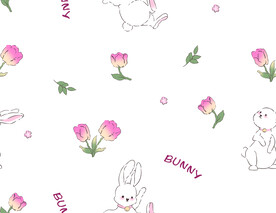 小碎花  兔子 手绘花