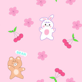 碎花 兔子 熊