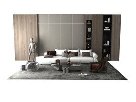简约风格客厅3d模型