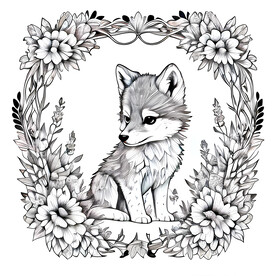 小狼插画