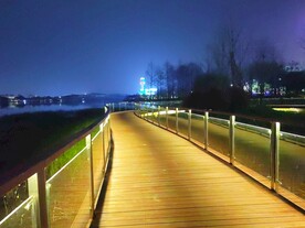 木质步道夜景