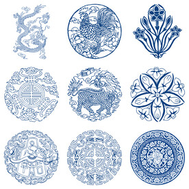 青花古典图案