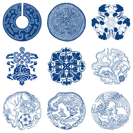 青花古典图案  