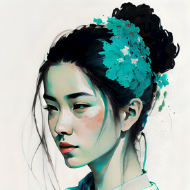 美女头像插画