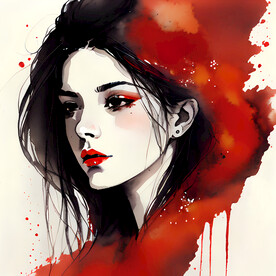 美女头像插画