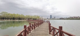 湖   蓝天  桥  晴天