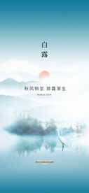 白露中式节气海报