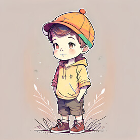 小男孩插画