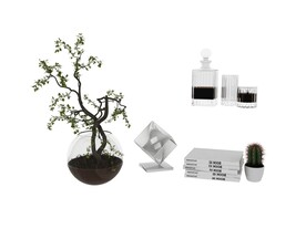 酒瓶植物装饰品3d模型