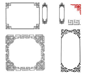 中式花边边框古典边框