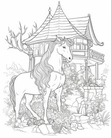 白马线稿